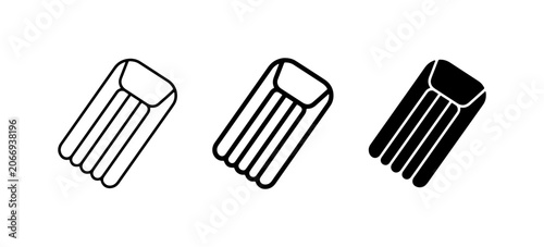 Fotografie Inflatable Air Mattress Icons, Pool Float Vector Graphics, Sleep Pad Set