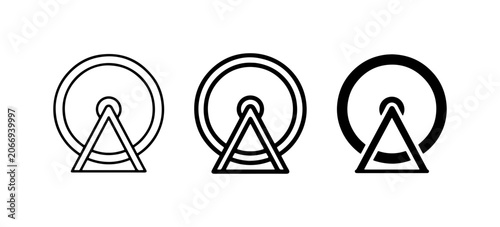 Canvastavla Ferris Wheel Icons, Amusement Park Ride Symbols, Entertainment Vector Graphics