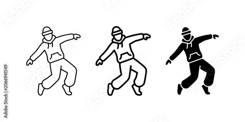 Foto Breakdancer Icons, Hip Hop Dancer Vector Art, Urban Dance Styles, Silhouette and