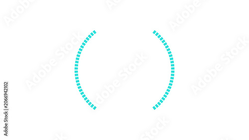 Cuadro en lienzo Dashed bracket arcs forming loading reload indicator on transparent background