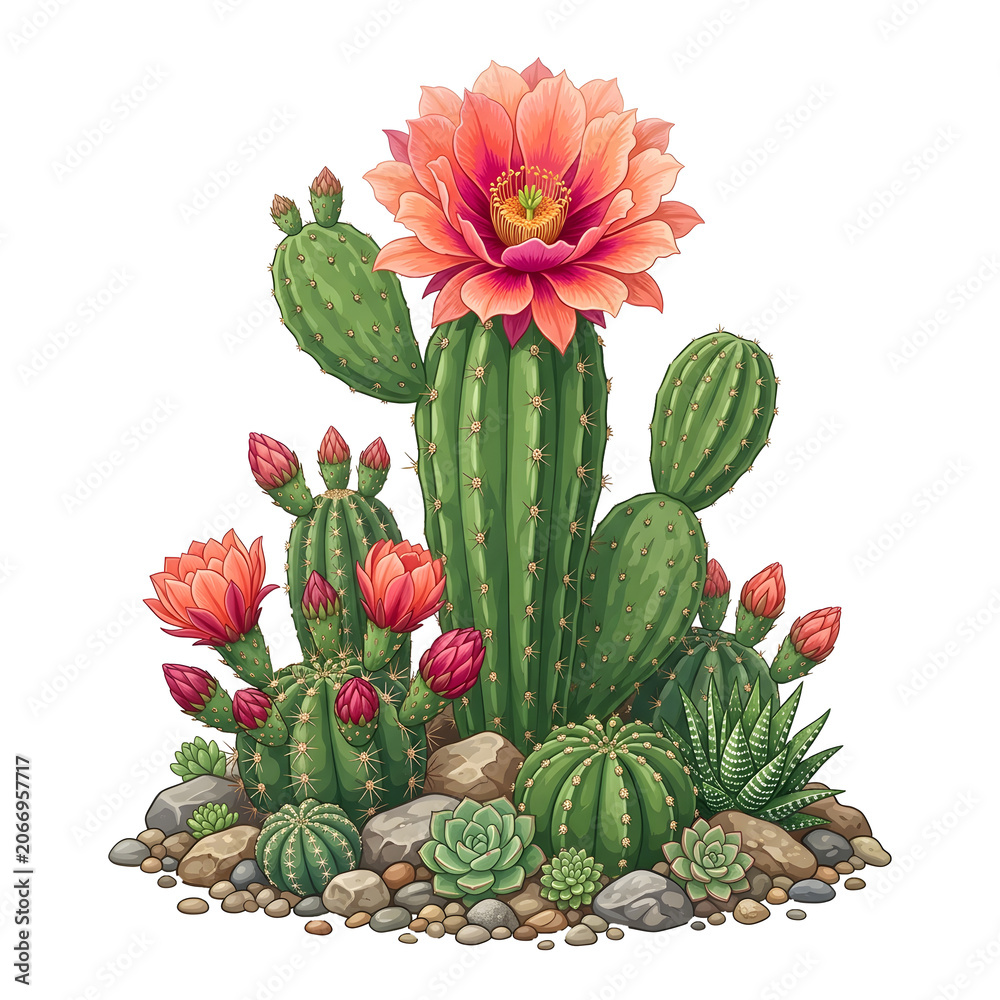 Fototapeta premium cactus with flowers
