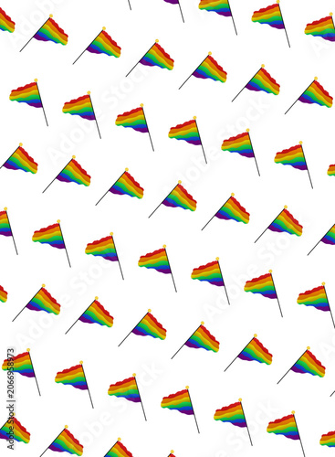 LGBT flag vector pattern on a white background. Pride Day, Pride Month