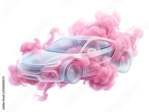 Pink rose petals floating in air.