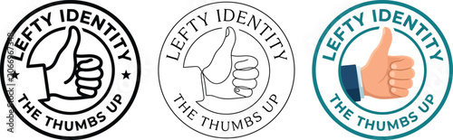 Tableau sur toile Lefty Identity Thumbs Up Approval Logo Set