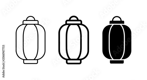 Foto Chinese Lantern Icons, Asian Celebration Symbols, Festive Decoration Elements, V