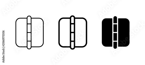 Tableau sur toile Door Hinges Icons Set, Hardware Symbols, Metal Fastener Vector Graphics
