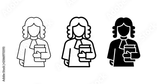 Photos Judge Icons, Legal Professional Silhouettes, Justice Symbol Vector Graphics