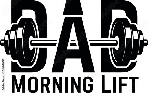 Dad morning lift gym logo design