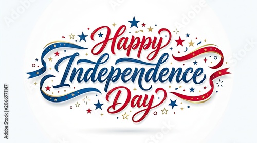 Happy independence day banner patriotic celebration graphics for july 4th national day