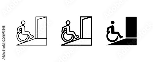 Canvastavla Wheelchair Ramp Access Icons, Accessible Entrance Signs, Universal Design Symbol