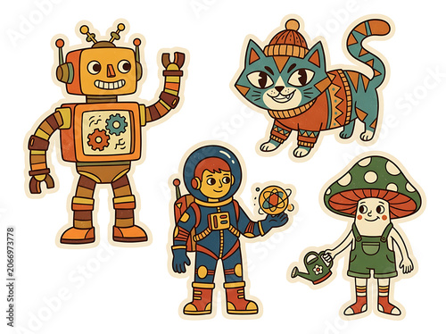 Cartoon children dressed as pirates and explorers.