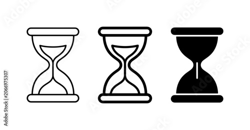 Hourglass Icons Set, Sand Timer Vector Graphics, Time Management Symbols Collection