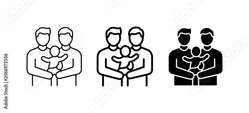 Family Icons: Two Fathers Holding Baby, LGBTQ+ Parents, Adoption, Love, Unity