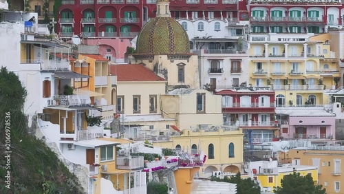 Tableau sur toile Colorful hillside residential buildings in a cityscape