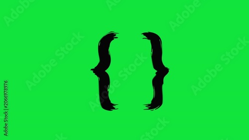 Brackets Hand Drawn Animation on Green Screen