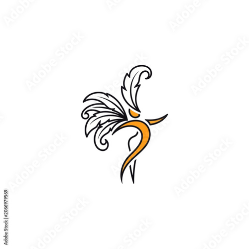 Stylized Bird Logo Design Element.