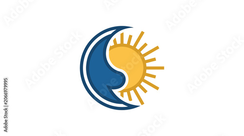 Sun and moon logo symbol.
