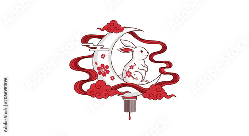 Woman face with red makeup flowers.