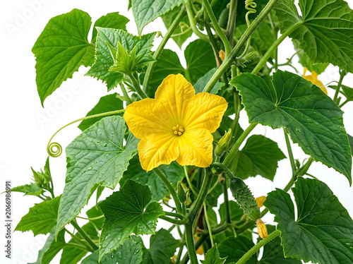 Bright yellow flower blooming in green foliage.