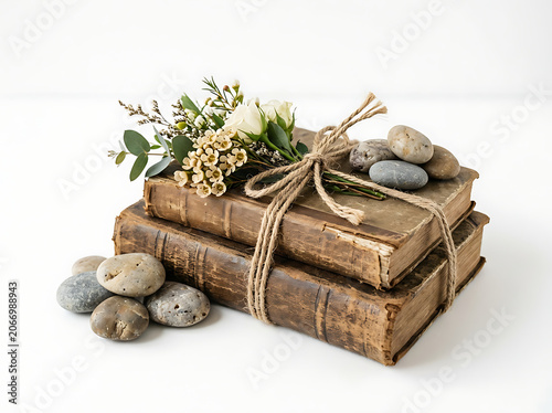 Rustic wooden crate filled with fresh herbs and vegetables.