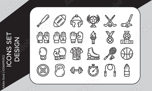 Awards and Achievements Outline Icons Set
Achievement and Award Line Icon Elements Collection
Fitness and Sport Line Icon Elements Collection, Sports Equipment Line Icons Set, Sports Icons: Running, 