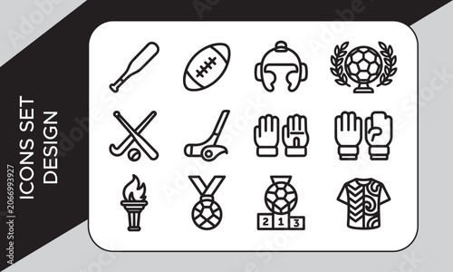 Awards and Achievements Outline Icons Set
Achievement and Award Line Icon Elements Collection
Fitness and Sport Line Icon Elements Collection, Sports Equipment Line Icons Set, Sports Icons: Running, 