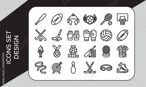 Awards and Achievements Outline Icons Set
Achievement and Award Line Icon Elements Collection
Fitness and Sport Line Icon Elements Collection, Sports Equipment Line Icons Set, Sports Icons: Running, 