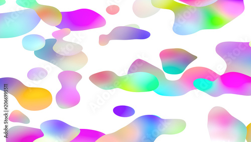 Vibrant Pastel Fluid Gradient Blob Isolated on Transparent Background