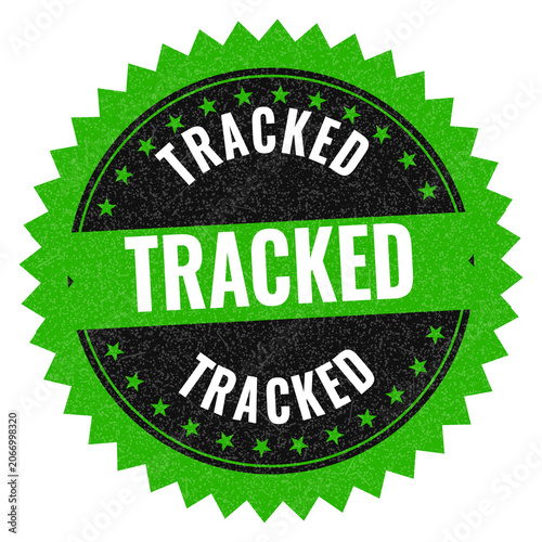 Fotografie Green tracked badge with word tracked