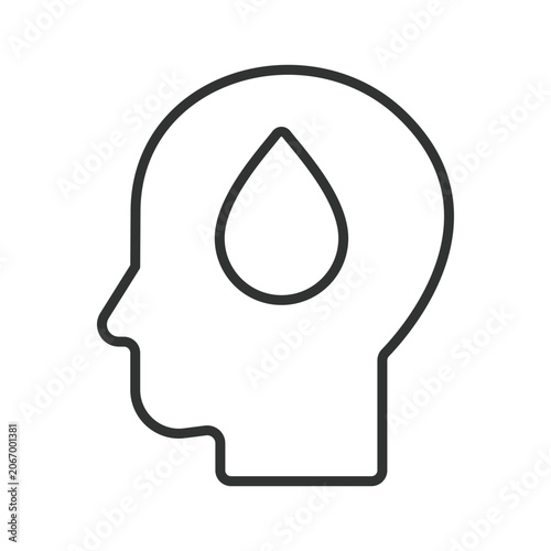 Mental health and emotional intelligence icon in line design. Mindfulness, stress, hydration, clear, mind, brain, psychology on white background vector. Mental health editable stroke icon