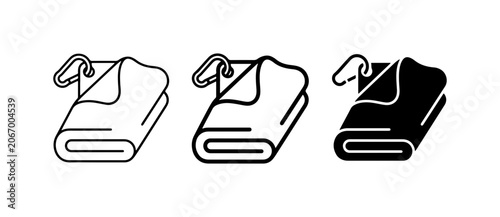фотографія Towel Icons, Bathroom Fabric Loops, Clean Laundry Vector Set