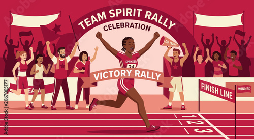 Team Spirit Rally Celebration Victory Finish Line