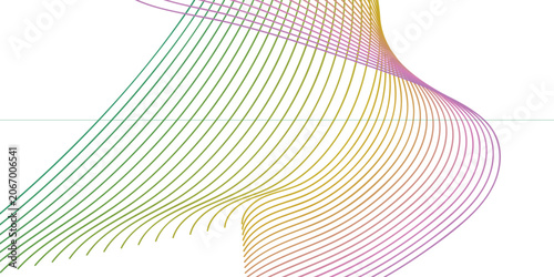 Принти на полотні Dynamic 3d twisted ribbon wave design with colorful gradient lines