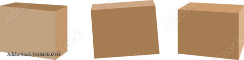 Cardboard box vector set, brown corrugated shipping carton collection, 3D realistic delivery packaging boxes for logistics and moving