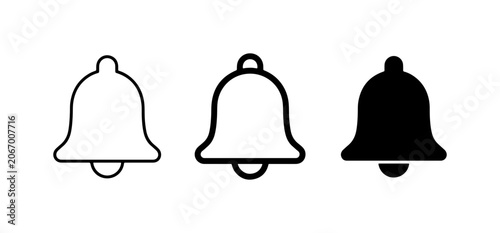 Notification Bell Icons, Alert Symbols, Sound Alerts, Communication Icons, Vector Set