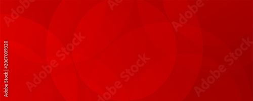 Abstract red background featuring layered translucent circles and overlapping geometric shapes illustration design