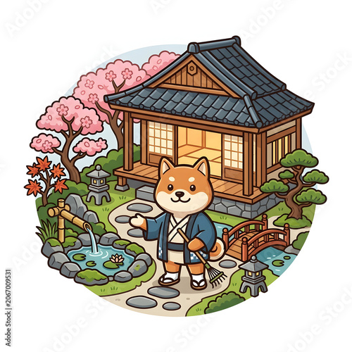 Boy in overalls holding a watering can in garden.