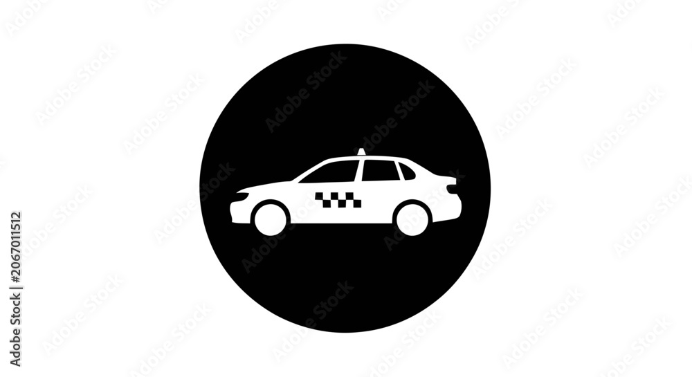 Naklejka premium Vector illustration of taxi cab icon, vector illustration on a transparent background