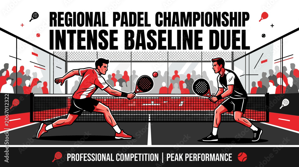 Obraz premium Regional Padel Championship Intense Badminton Competition Graphic Art