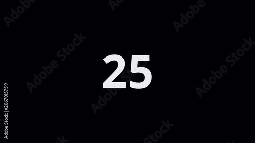 Animated Numeric Counter 0 to 50 on Transparent Background, Digital Number Motion Graphic, Dynamic Digit Overlay, 4K Alpha Channel