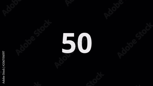 Animated Numeric Counter 0 to 100 on Transparent Background, Digital Number Motion Graphic, Dynamic Digit Overlay, 4K Alpha Channel