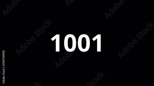 Animated Numeric Counter 0 to 2000 on Transparent Background, Digital Number Motion Graphic, Dynamic Digit Overlay, 4K Alpha Channel