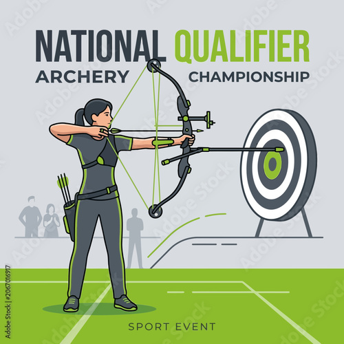 National Qualifier Championship Archery Sport Event Illustration