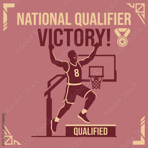 National Qualifier Victory Basketball Player Celebration and Achievement