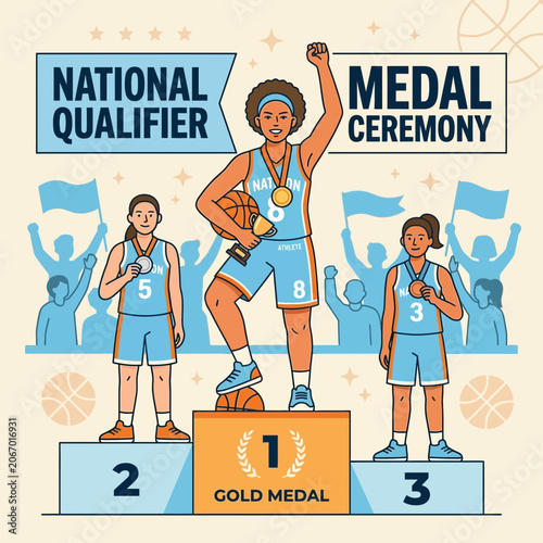 National Qualifier Medal Ceremony For Basketball Game Winners