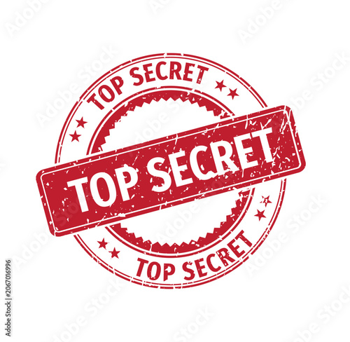 Canvas Print Top secret stamp or label icon.