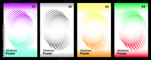 Modern Abstract Line Pattern Posters Bundle, Vibrant Gradient Stripe Backgrounds, Geometric Diagonal Design Artwork, Contemporary Graphic Templates and Wall Art Collection