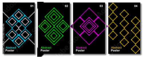 Abstract Rectangular Gradient Poster Set, Colorful Geometric Background Collection, Modern Soft Blend Rectangle Designs, Contemporary Wall Art Templates for Print and Digital Use