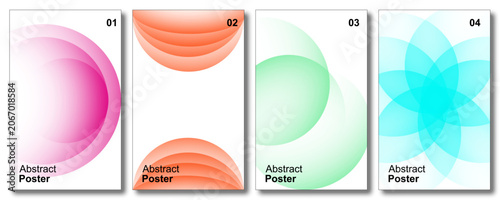 Abstract Circle Gradient Poster Set, Colorful Radial Glow Background Collection, Modern Geometric Round Shape Designs, Contemporary Wall Art Templates for Print and Digital Projects