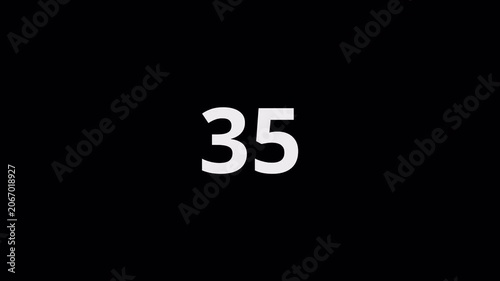 Animated Numeric Counter 0 to 70 on Transparent Background, Digital Number Motion Graphic, Dynamic Digit Overlay, 4K Alpha Channel